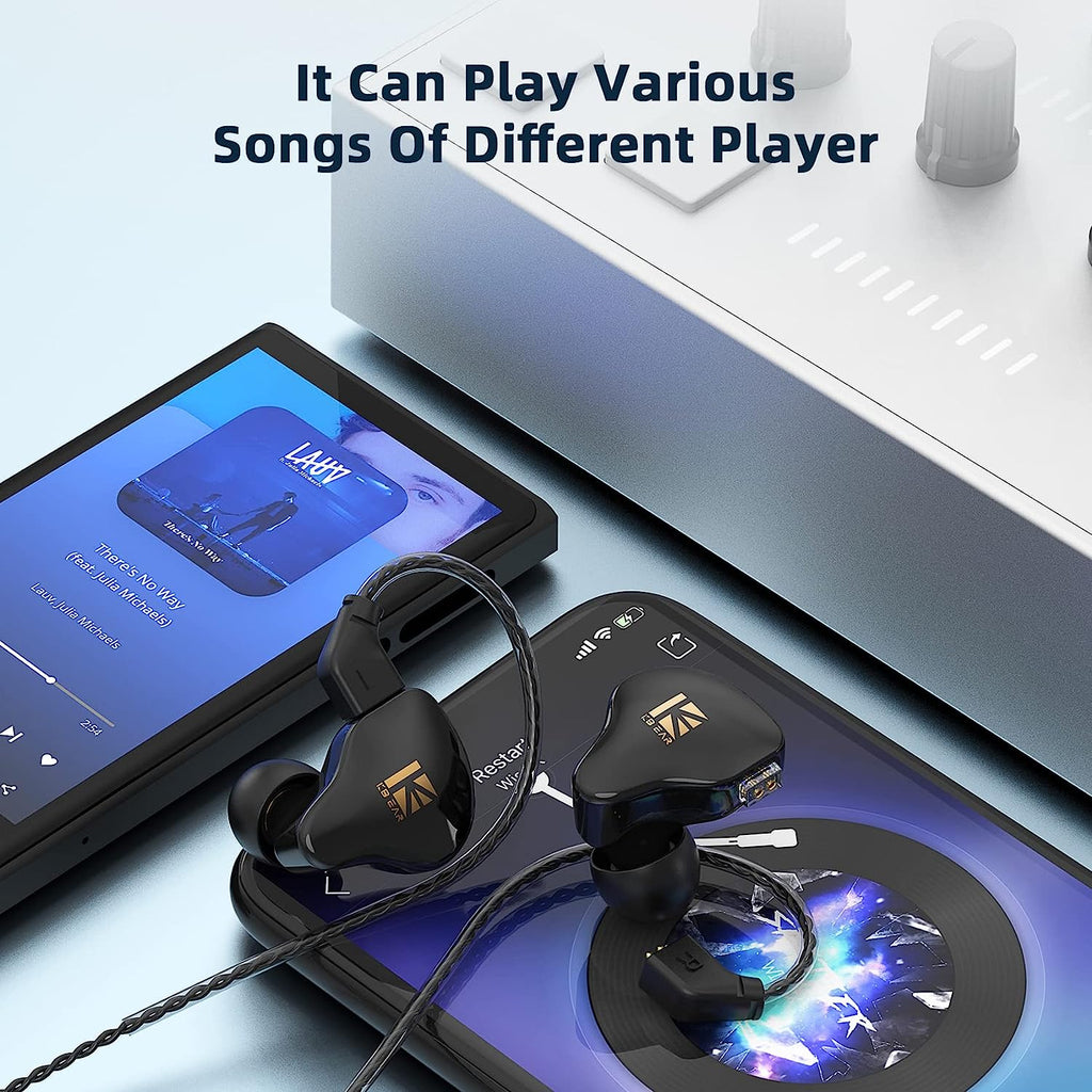 KBEAR KS1 Earphones in Ear Monitor Super Bass Wired Earbuds, Crystal Clear Sound IEM Headphones, High Resolution Noise Canceling Ear Monitors Headphone for Singers Musician Audifonos Auriculares