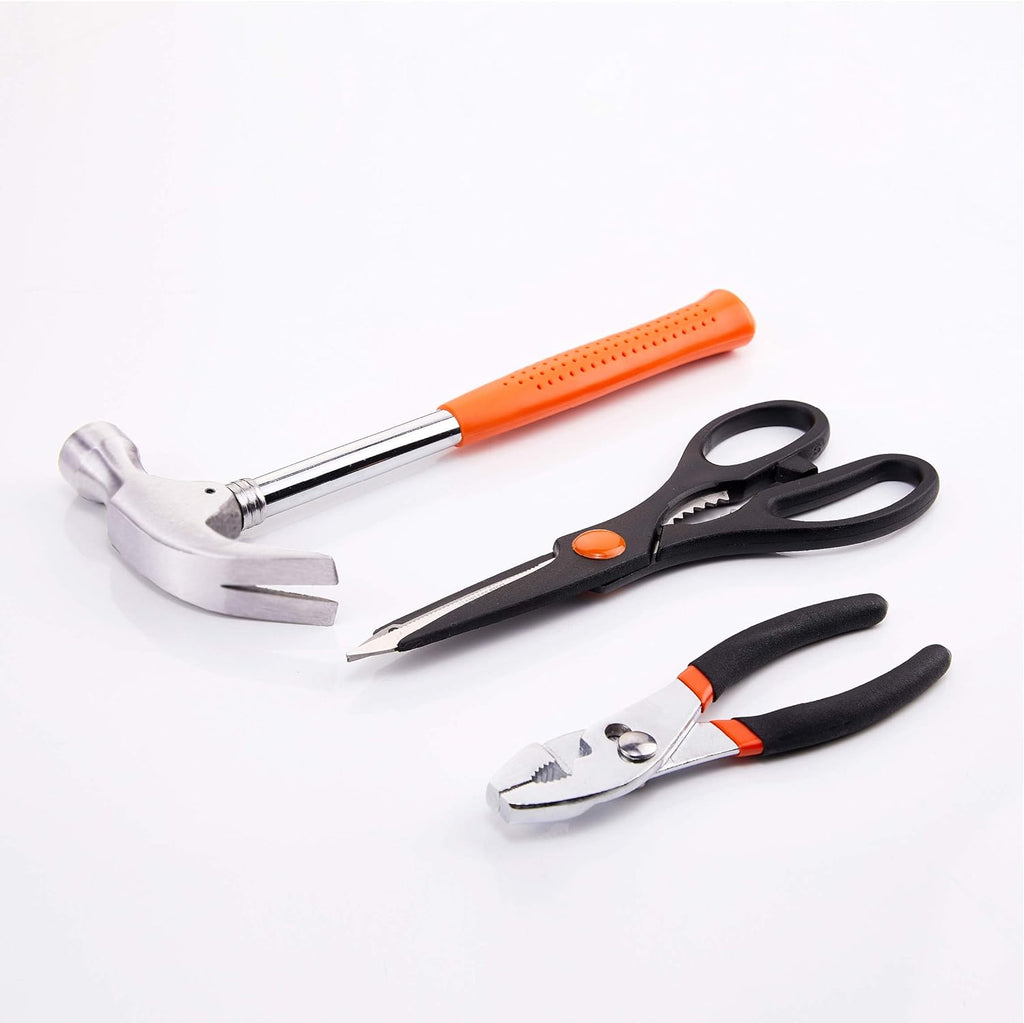 39-Piece Tool Kit Tool Set - Household Hand Tool Kit Repair Tools Set with Portable Toolbox Storage Case (Orange)